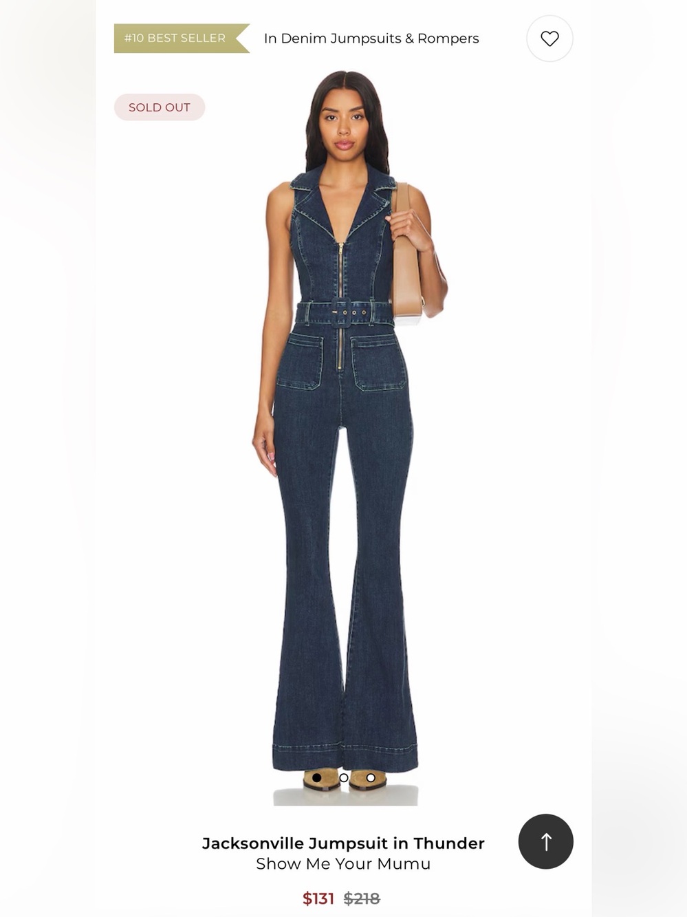 Show Me Your MuMu Thunder Denim Sleeveless Jumpsuit with Belt